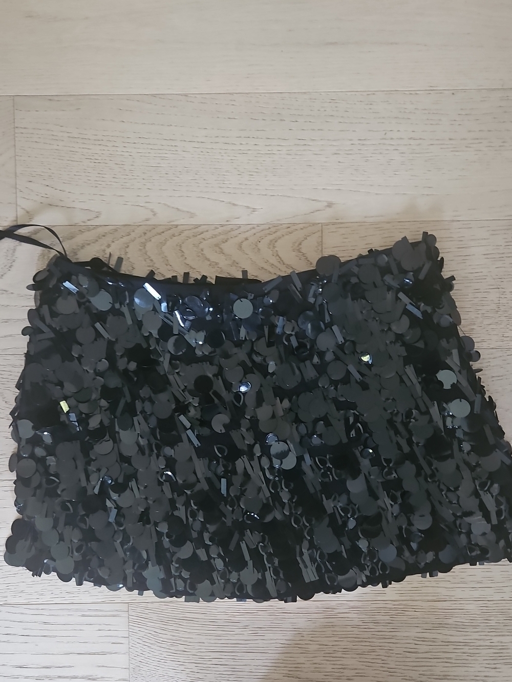 Topshop Black Sequin Mini Skirt